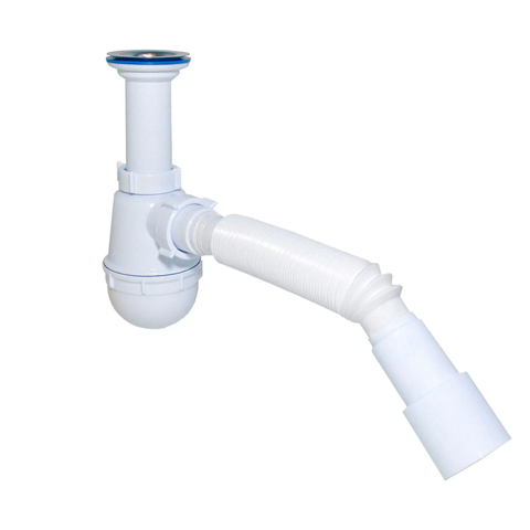 Сифон для кухонної мийки Waterstal A-40029 1 1/2&Prime; з гнучкою трубою 40х50 A-40029 фото