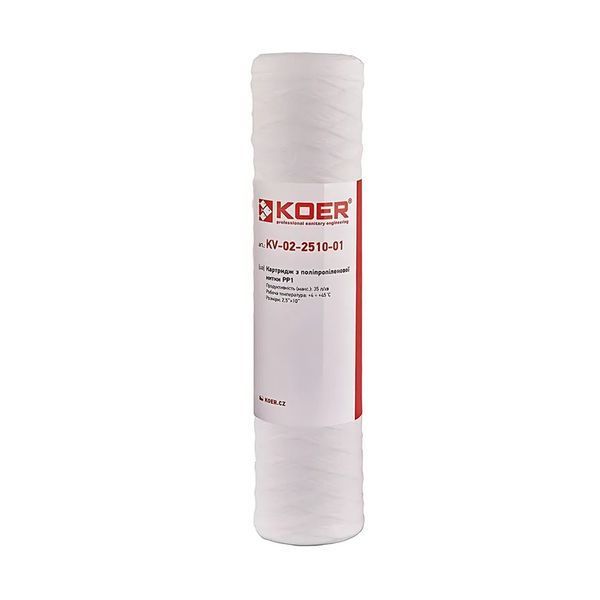 Картридж KOER KV-02-2510-01 поліпропіленова нитка PP1 2,5"х10" KR3159 фото