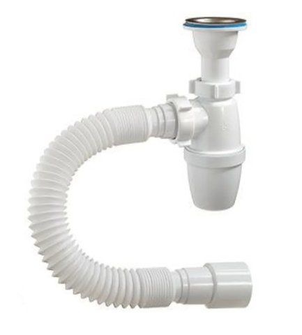 Сифон ANI Plast Грот 1 1/2'*40 з відводом для пральної машини, гофротруба 40*40/50 (A2015UKREU) 1105 фото